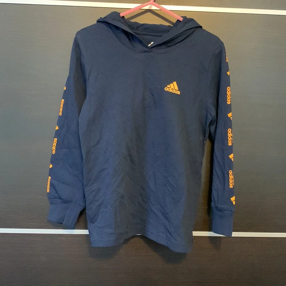 Adidas Boys Long Sleeve Hooded Tee-Shirt - Picture 1 of 9